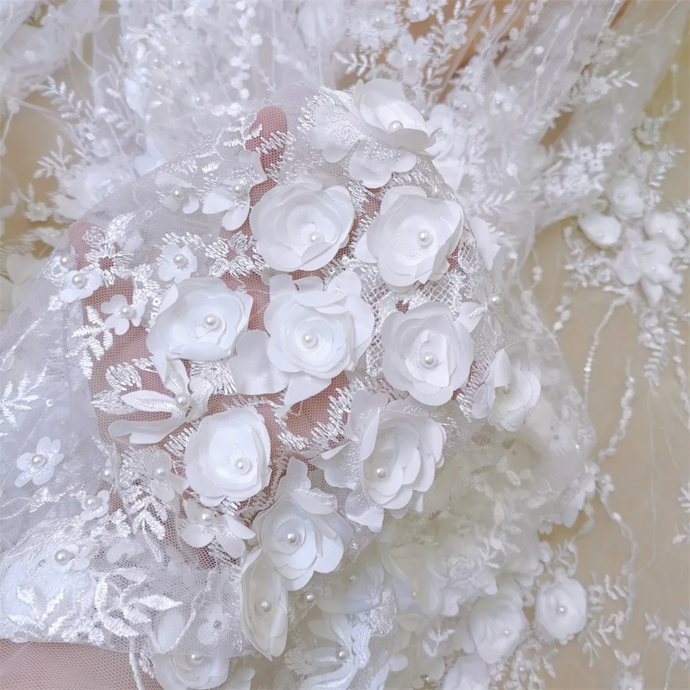Luxury Exquisite Pearls Sequined 3d Flower Lace Fabric For Wedding Dress Fashion Dress Lace Embroidered Applique Leaf
Luxury Exquisite Pearls Sequined 3d Flower Lace Fabric For Wedding Dress Fashion Dress Lace Embroidered Applique Leaf