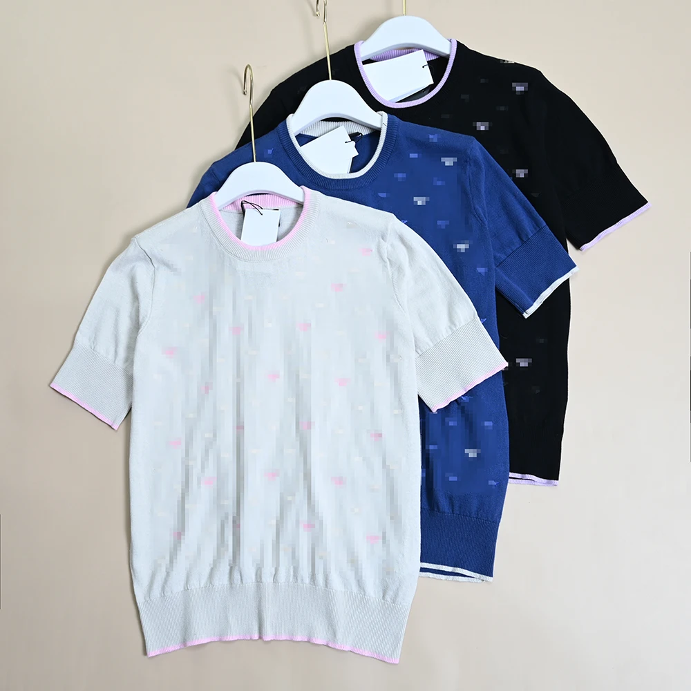 Summer New Women's Cotton Thread Embroidered Slim Fit round Neck Short Sleeve Knitted Top Fashionable Commute Style Loose Fit
Summer New Women's Cotton Thread Embroidered Slim Fit round Neck Short Sleeve Knitted Top Fashionable Commute Style Loose Fit
