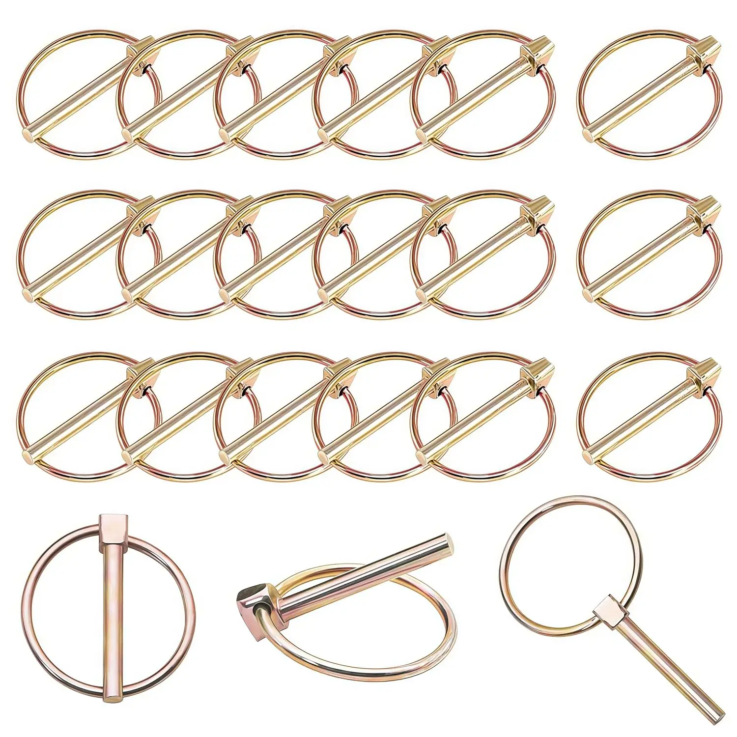 21PCS 3/16” x 1-7/16” Lynch Pins with Ring, Heavy Duty Round Linch Locking Pins for Farm Tractors Trailers Trucks Mowers
21PCS 3/16” x 1-7/16” Lynch Pins with Ring, Heavy Duty Round Linch Locking Pins for Farm Tractors Trailers Trucks Mowers