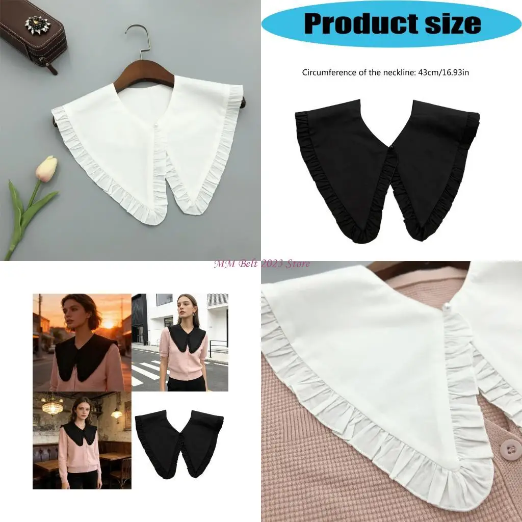 49ME Removable False Collar Cotton Blend Detachable Shirt Neckwear Elegant Ruffle Trim Office Wear Fashion Accessory
49ME Removable False Collar Cotton Blend Detachable Shirt Neckwear Elegant Ruffle Trim Office Wear Fashion Accessory