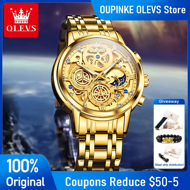 OLEVS Watch 9947 High Quality Original Mens Watch Skeleton Quartz Watch Waterproof Luminous Moon Phase Watches For Men Box Reloj
OLEVS Watch 9947 High Quality Original Mens Watch Skeleton Quartz Watch Waterproof Luminous Moon Phase Watches For Men Box Reloj
