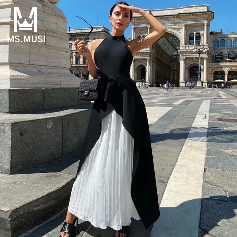 MSMUSI 2023 New Fashion Women Sexy Patchwork Two Piece Set Bodycon Halter Sleeveless Ruffles Top Long Pleated Skirt Set Suit
MSMUSI 2023 New Fashion Women Sexy Patchwork Two Piece Set Bodycon Halter Sleeveless Ruffles Top Long Pleated Skirt Set Suit