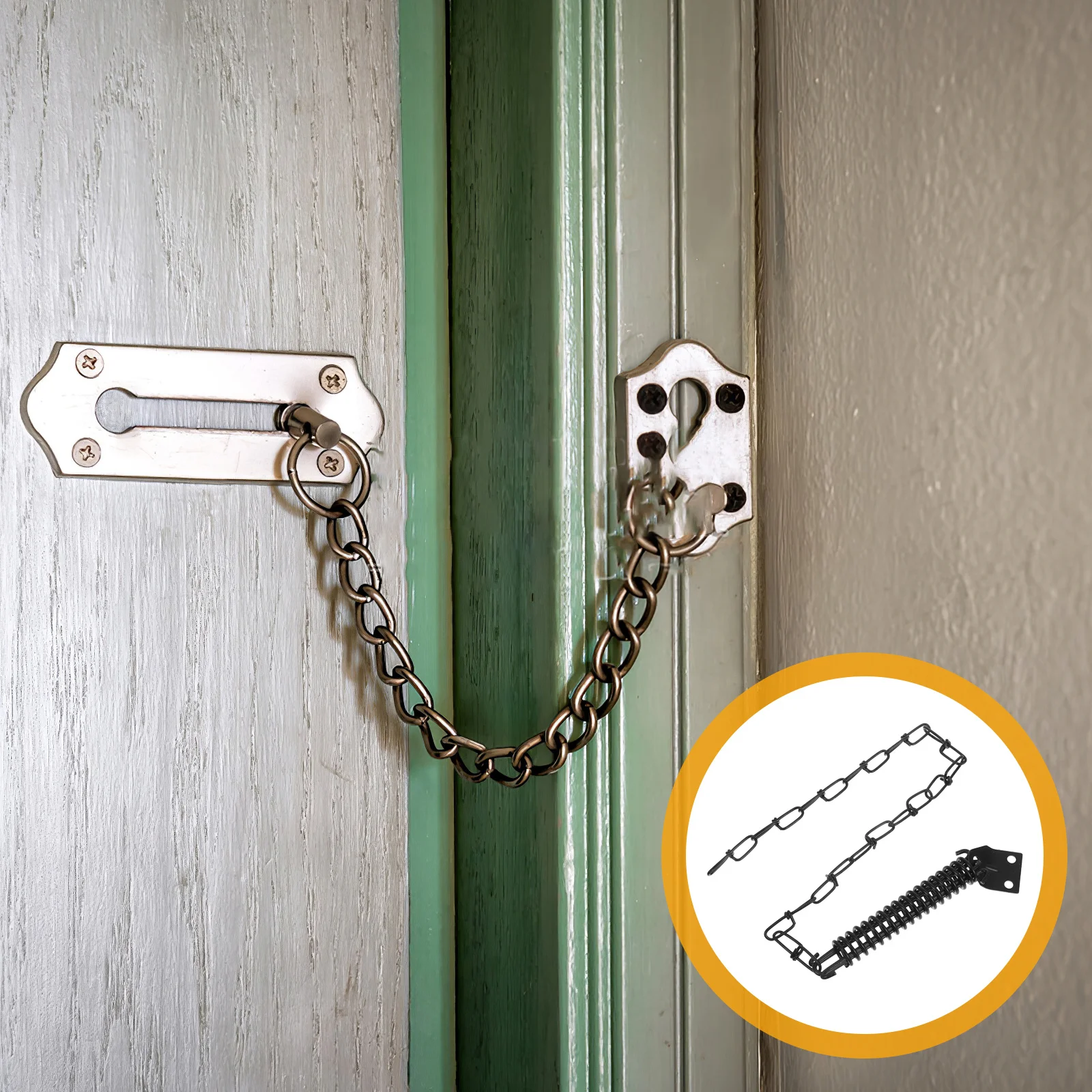 1Set Heavy Duty Door Lock Chain Windproof Anti Iron Chain for Front Back Garage Doors Outdoor Security Storm Protection
1Set Heavy Duty Door Lock Chain Windproof Anti Iron Chain for Front Back Garage Doors Outdoor Security Storm Protection