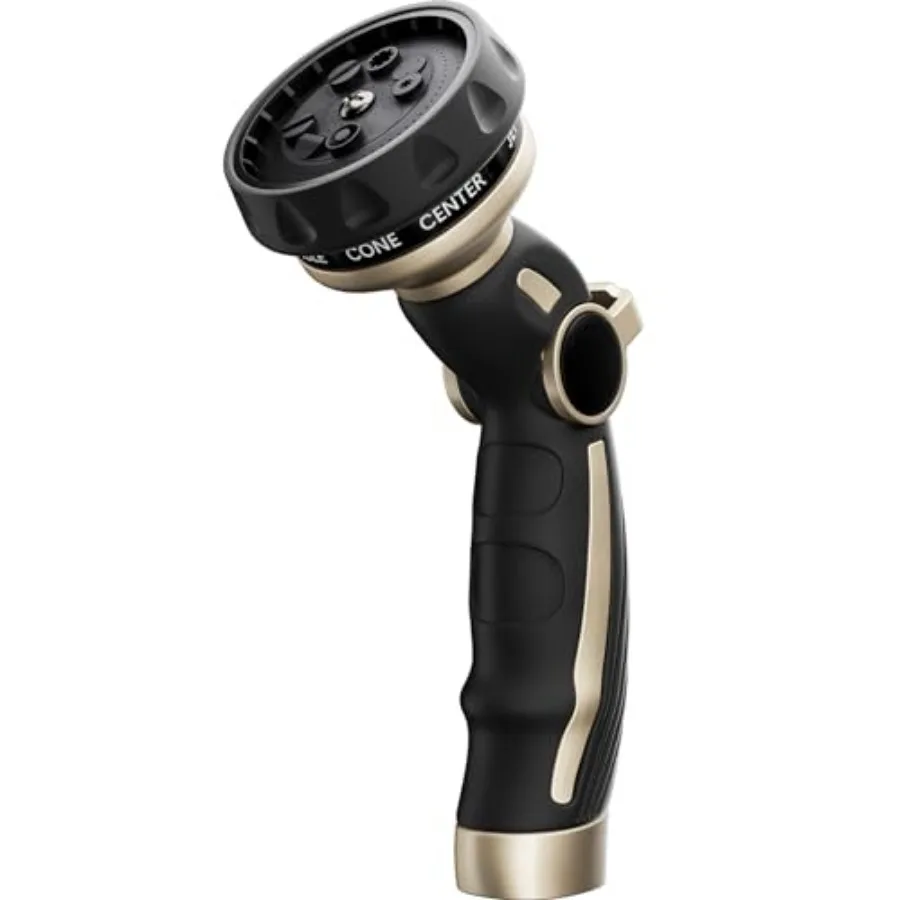 Hose Nozzle Heavy Duty, Metal Water Hose Sprayer for Garden, 9 Spray Patterns High Pressure Thumb Flow Control On/Off Valve, Id
Hose Nozzle Heavy Duty, Metal Water Hose Sprayer for Garden, 9 Spray Patterns High Pressure Thumb Flow Control On/Off Valve, Id