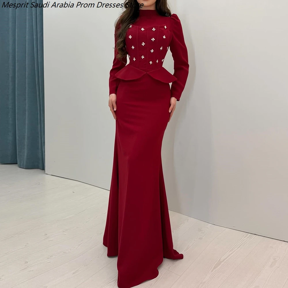 Women's A-line Evening Dresses Floor-length High-neck Full Sleeve Prom Dresses Fashion Crystal Simple Draped Customized Gowns
Women's A-line Evening Dresses Floor-length High-neck Full Sleeve Prom Dresses Fashion Crystal Simple Draped Customized Gowns