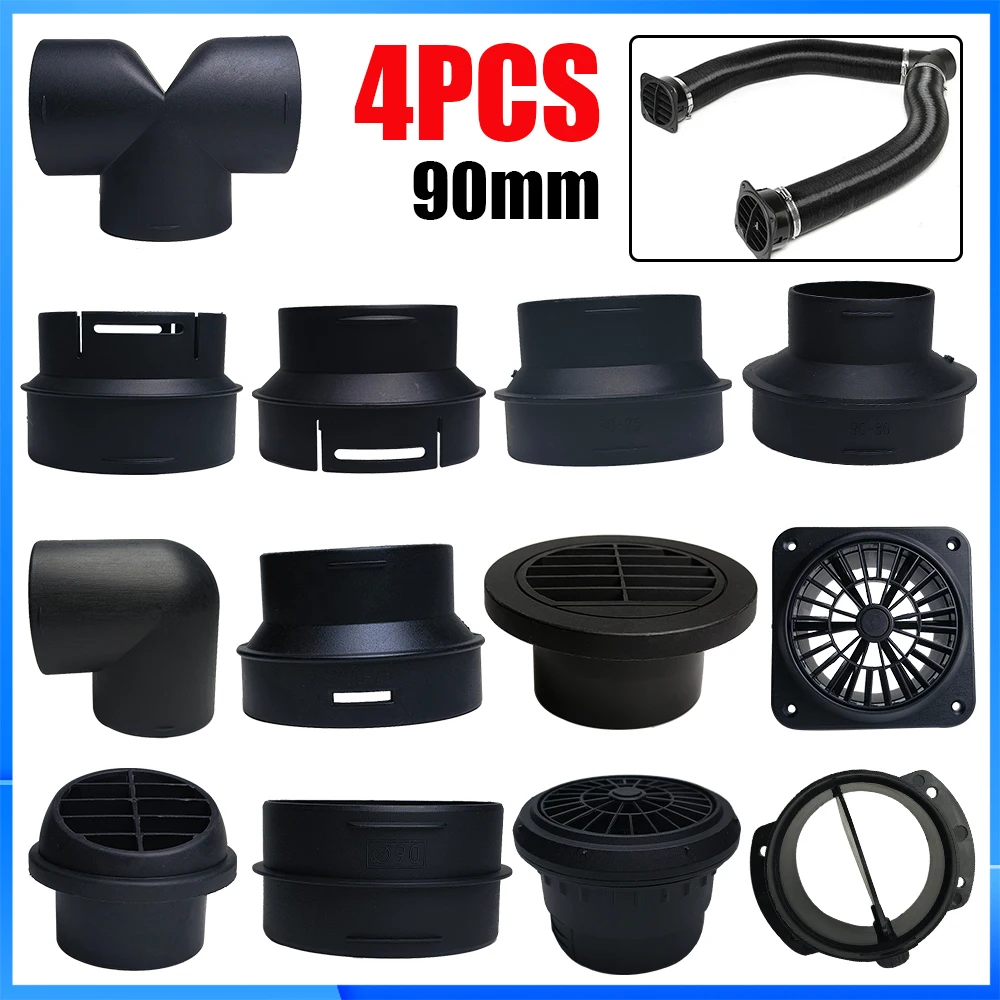 4PCS 90mm Black Warm Parking Heater Air Vent Car Heater Ducting Outlet for Webasto Truck Auto Parts
4PCS 90mm Black Warm Parking Heater Air Vent Car Heater Ducting Outlet for Webasto Truck Auto Parts