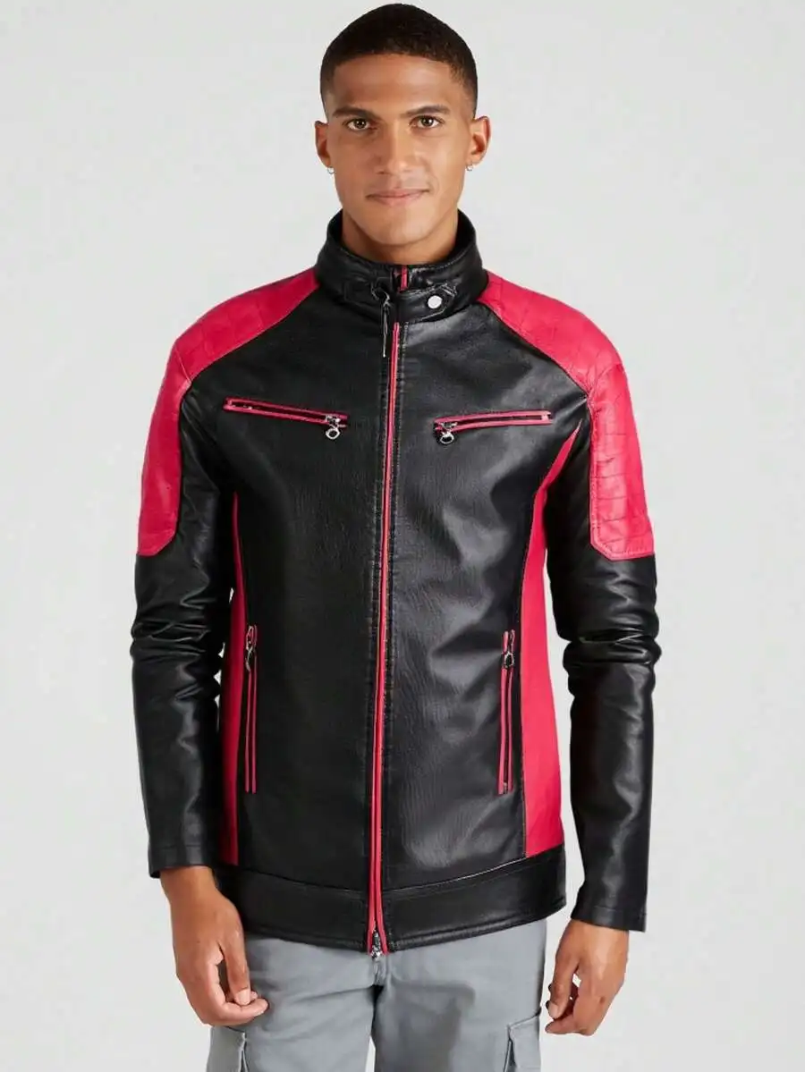 Mens PU Leather Motorcycle Jacket Punk Style Standing Collar Short Coat
Mens PU Leather Motorcycle Jacket Punk Style Standing Collar Short Coat
