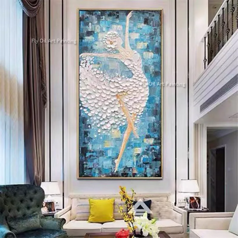 Gray And Blue Abstract Girl Wear White Dress Dancing Kinfe Thick Oil Painting Handmade Women Dance Ballet Canvas Wall Art Decor
Gray And Blue Abstract Girl Wear White Dress Dancing Kinfe Thick Oil Painting Handmade Women Dance Ballet Canvas Wall Art Decor