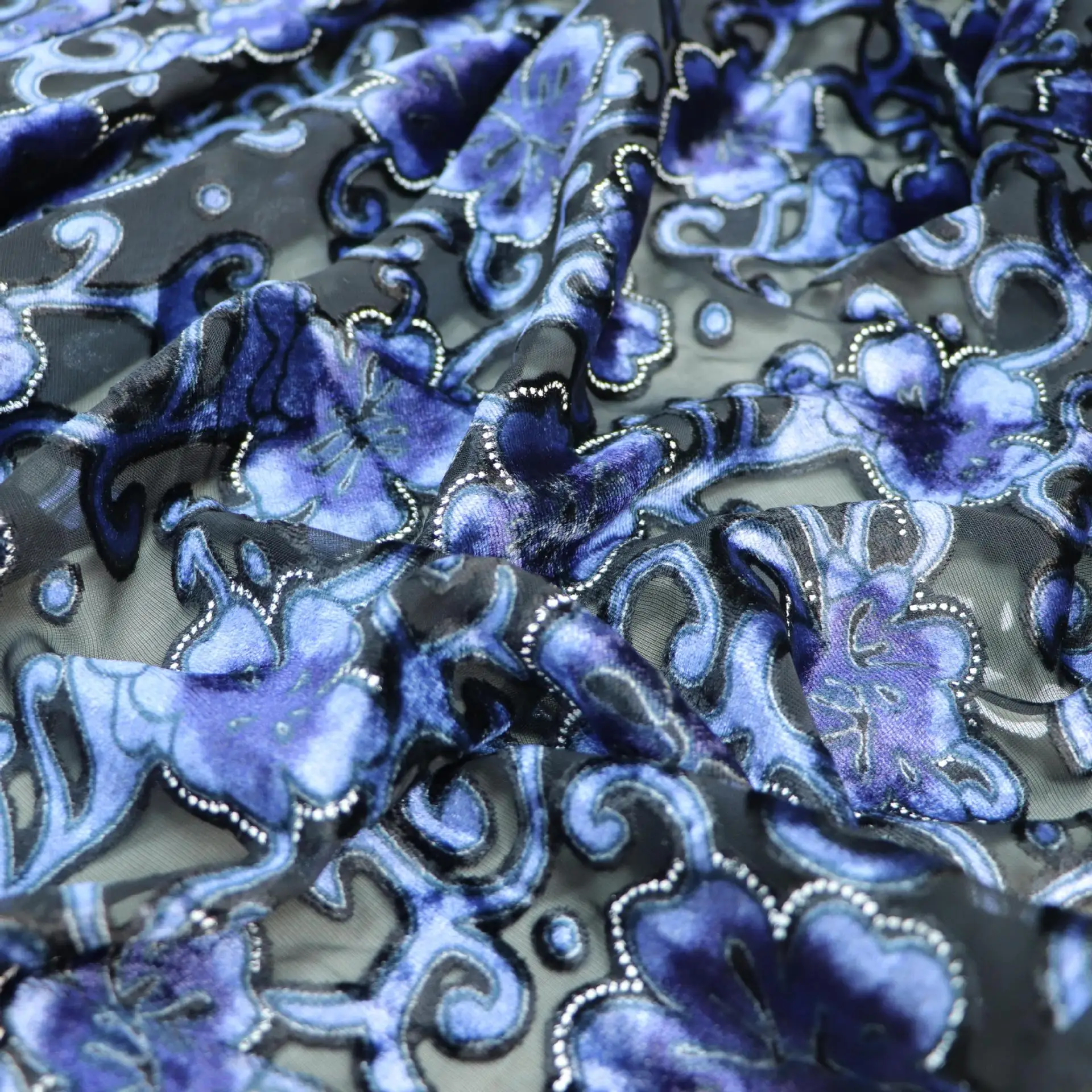 Woven Brocade Sticky Velvet Printed Burnt out Plastic Velvet Fabric Nightdress Cheongsam Bed Cover
Woven Brocade Sticky Velvet Printed Burnt out Plastic Velvet Fabric Nightdress Cheongsam Bed Cover