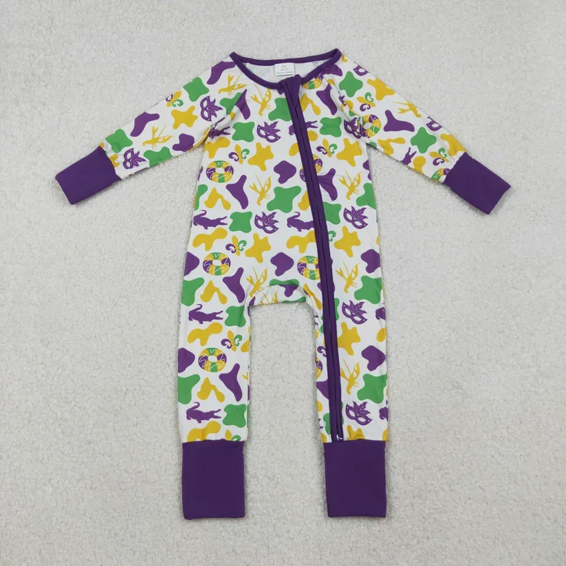 Rts Carnival Camouflage Purple and White Zippered Long-Sleeved Baby Bodysuit
Rts Carnival Camouflage Purple and White Zippered Long-Sleeved Baby Bodysuit