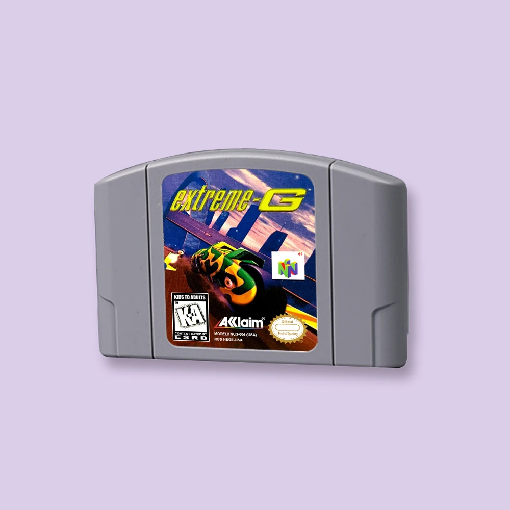 for Extreme-G 64bit game card for USA NTSC version N64 video game console English language
for Extreme-G 64bit game card for USA NTSC version N64 video game console English language