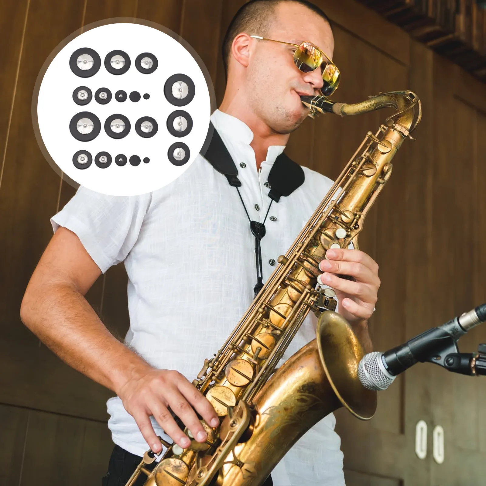 25Pcs Saxophone Cushion Pads High Sound Hole Gaskets Easy Replace Saxophone Mat Accessories Sax Parts
25Pcs Saxophone Cushion Pads High Sound Hole Gaskets Easy Replace Saxophone Mat Accessories Sax Parts