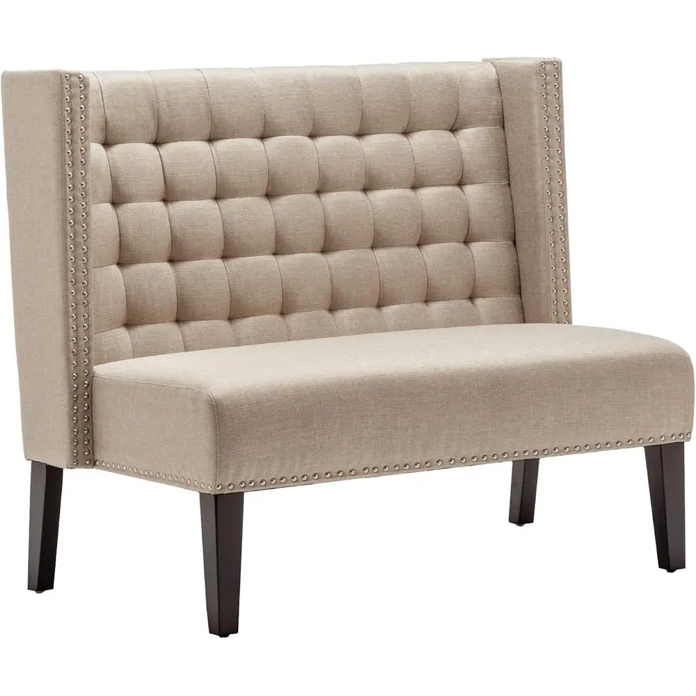 Upholstered Loveseat Settee with Wooden Legs, Putty Color, Suitable for Living Room, Dining Area, or Entryway
Upholstered Loveseat Settee with Wooden Legs, Putty Color, Suitable for Living Room, Dining Area, or Entryway