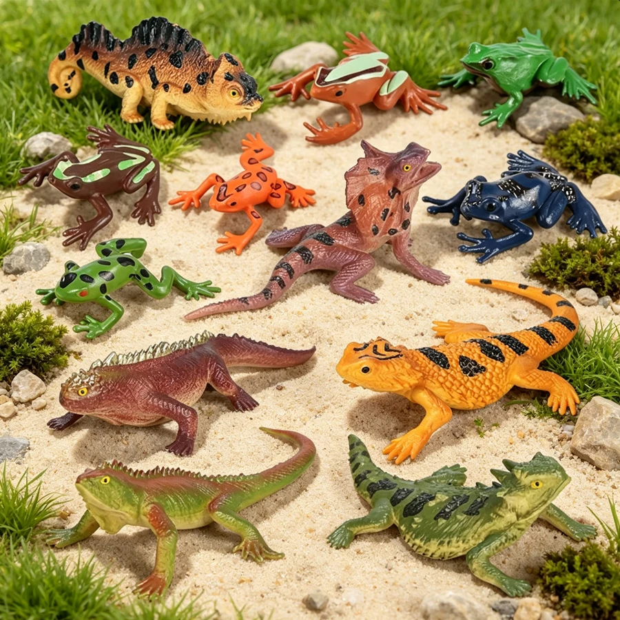 Plastic Reptile Lizard Figures Amphibian Frog Figurines Realistic Jungle Animals Chameleon Rainforest Character Toys 12PCS
Plastic Reptile Lizard Figures Amphibian Frog Figurines Realistic Jungle Animals Chameleon Rainforest Character Toys 12PCS