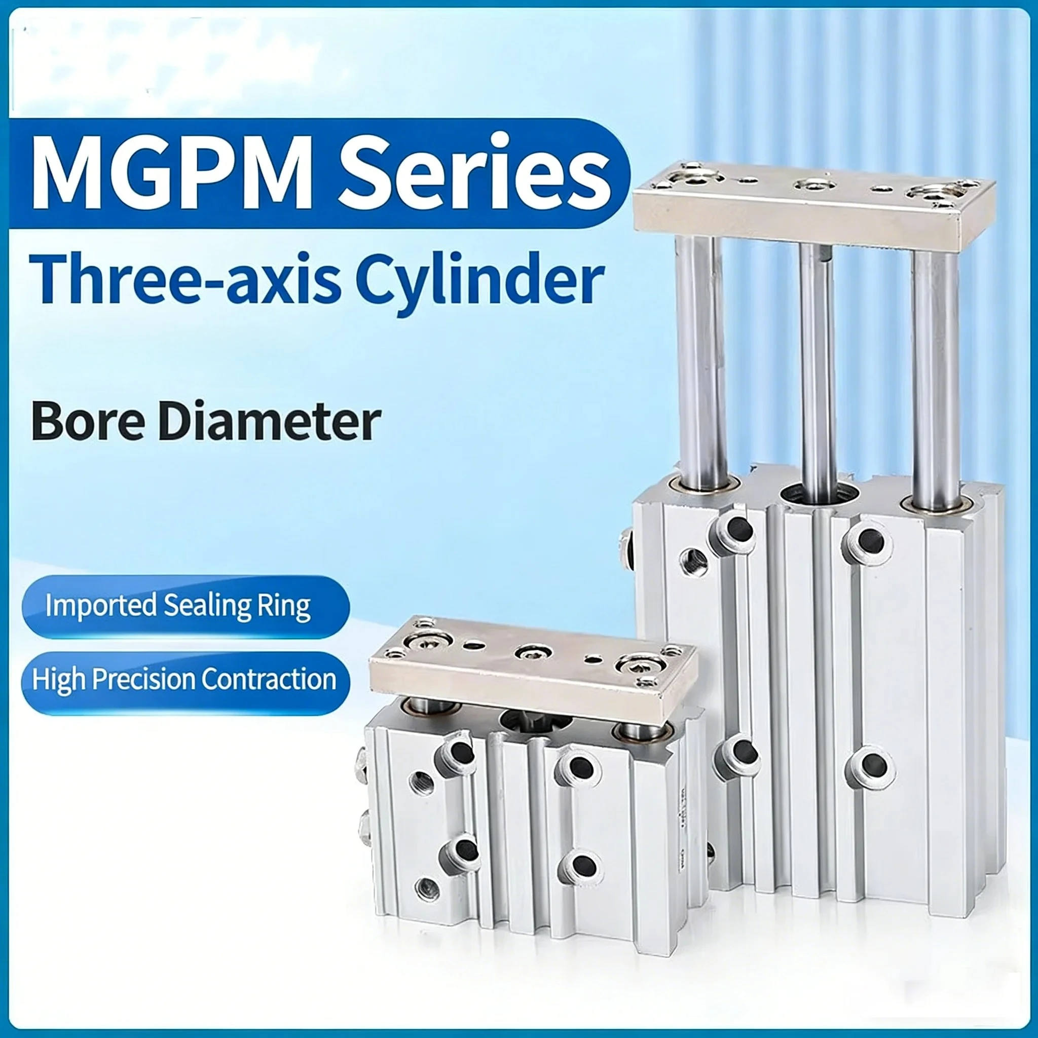 Three-axis Three-rod Cylinder MGPM32 MGPM40 MGPM50 MGPM63 MGPM80 MGPM100 Stroke 50/75/100/125/150/200mm
Three-axis Three-rod Cylinder MGPM32 MGPM40 MGPM50 MGPM63 MGPM80 MGPM100 Stroke 50/75/100/125/150/200mm