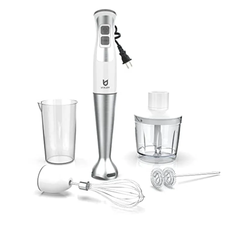 Immersion Hand Blender 5-in-1 8-Speed Immersion Blender with 500ml Food Grinder 600ml Container Milk Frother Egg Whisk Puree In
Immersion Hand Blender 5-in-1 8-Speed Immersion Blender with 500ml Food Grinder 600ml Container Milk Frother Egg Whisk Puree In