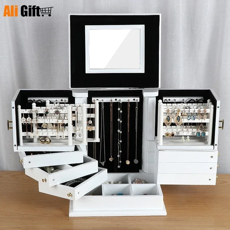 2022 Wooden Jewelry Boxes Large Capacity Solid Wood Jewelry Earring Storage Case Household Princess European-style Jewelry Boxes
2022 Wooden Jewelry Boxes Large Capacity Solid Wood Jewelry Earring Storage Case Household Princess European-style Jewelry Boxes
