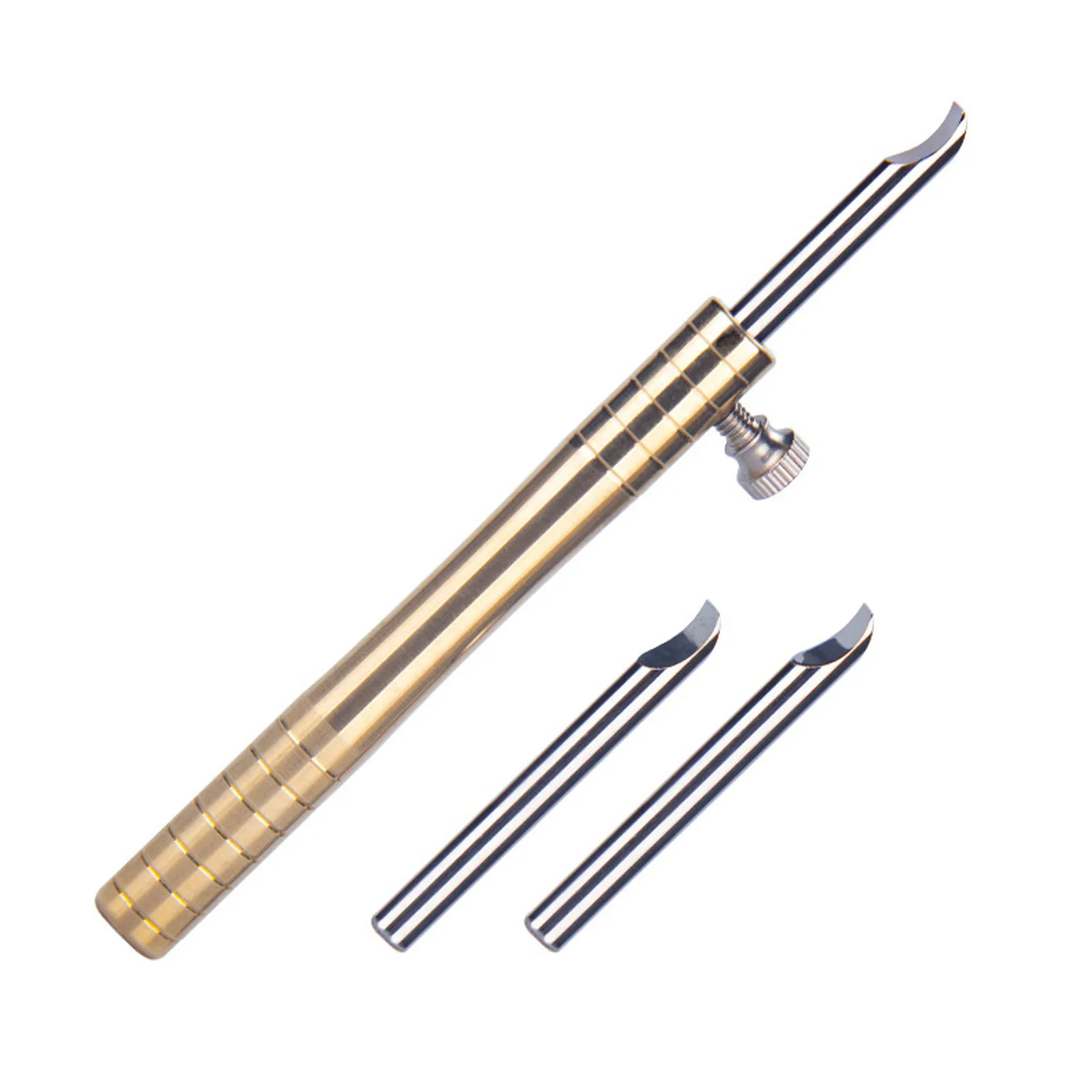 Professional Watch Case Opener Tool, Stainless Steel Gold Bent Tip Knife, 3 Blades, Copper Handle for Watch Repair
Professional Watch Case Opener Tool, Stainless Steel Gold Bent Tip Knife, 3 Blades, Copper Handle for Watch Repair