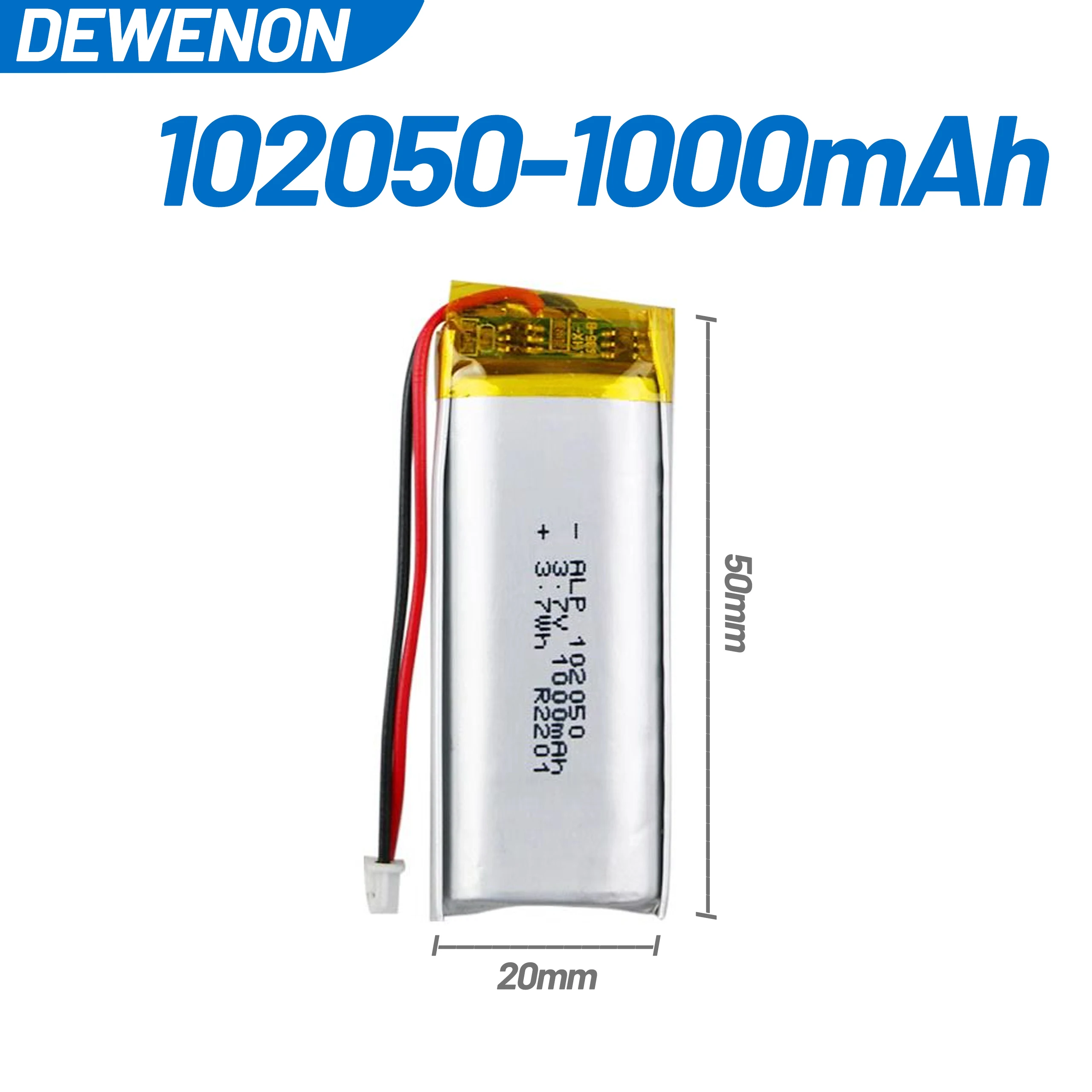 102050 1000mAh Lipo Cells Lithium Polymer Rechargeable Battery+PH2.0/XH2.54 plug with PCB
102050 1000mAh Lipo Cells Lithium Polymer Rechargeable Battery+PH2.0/XH2.54 plug with PCB