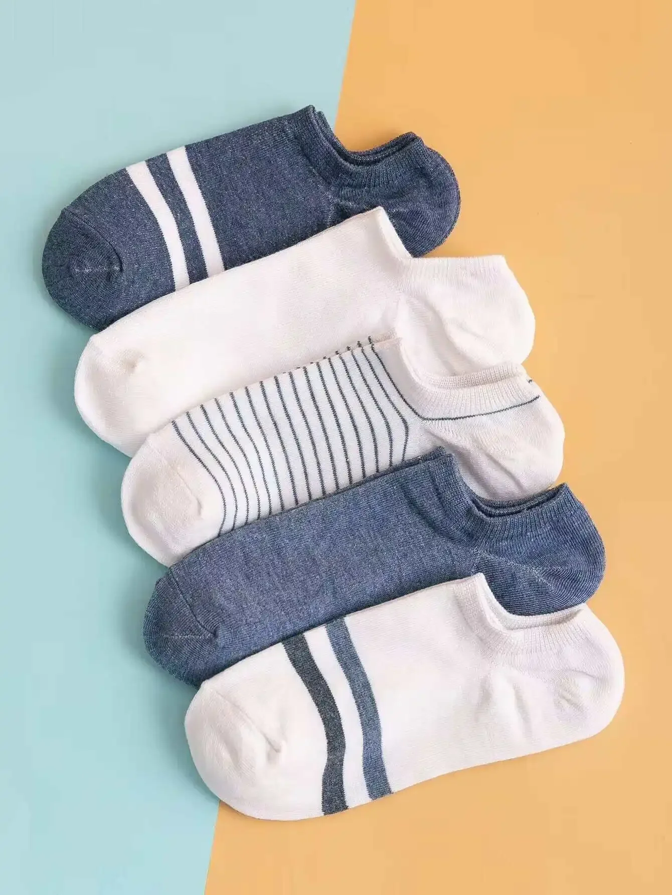 5pairs Striped Pattern Ankle Socks
5pairs Striped Pattern Ankle Socks