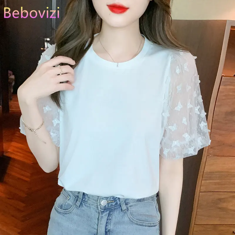 2023 Summer New O-Neck Puff Sleeve Women's Lace Stitching Short Sleeve Blouse Top
2023 Summer New O-Neck Puff Sleeve Women's Lace Stitching Short Sleeve Blouse Top