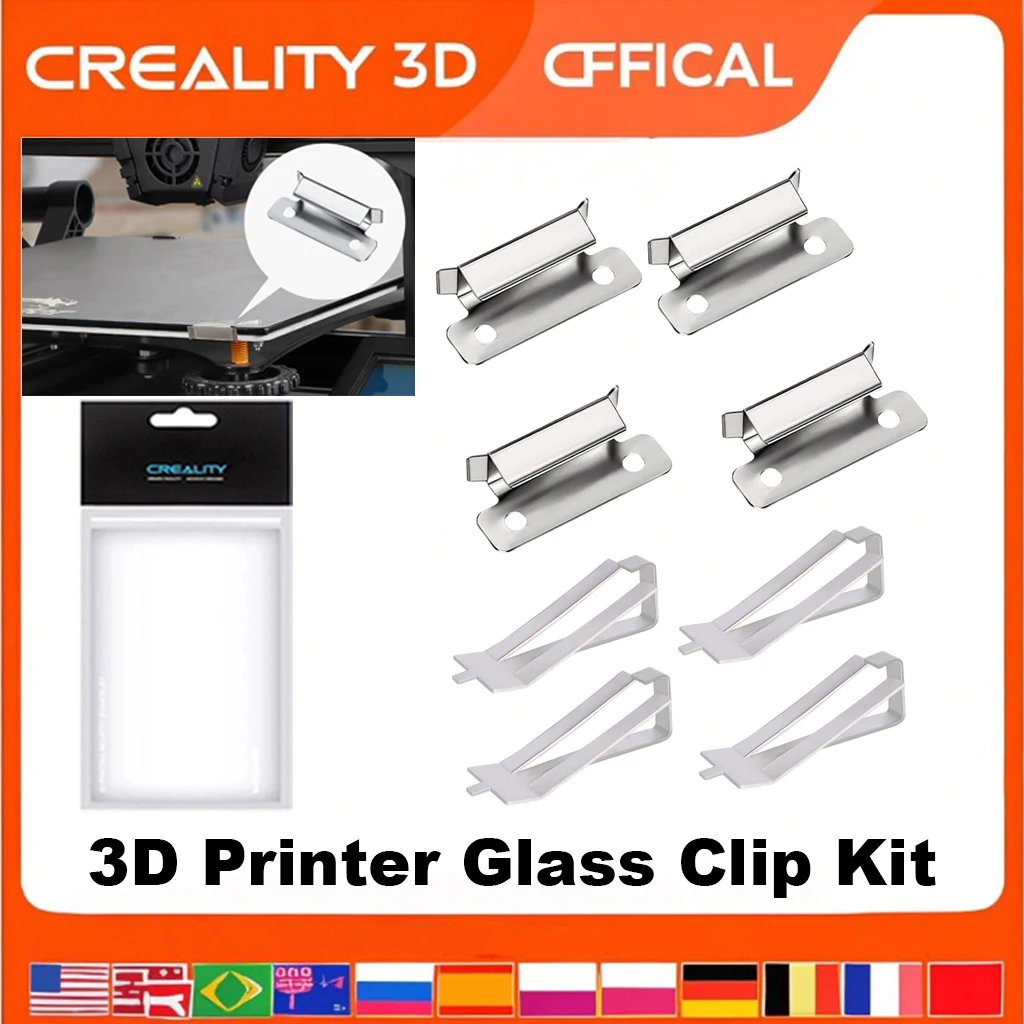 Creality 3D Ender 3 Зажимы для стеклянной кровати 8 шт. 7 мм Серебряные зажимы для кровати из нержавеющей стали 3D Зажимы для кровати с подогревом серии Ender 5/CR-10
Creality 3D Ender 3 Зажимы для стеклянной кровати 8 шт. 7 мм Серебряные зажимы для кровати из нержавеющей стали 3D Зажимы для кровати с подогревом серии Ender 5/CR-10