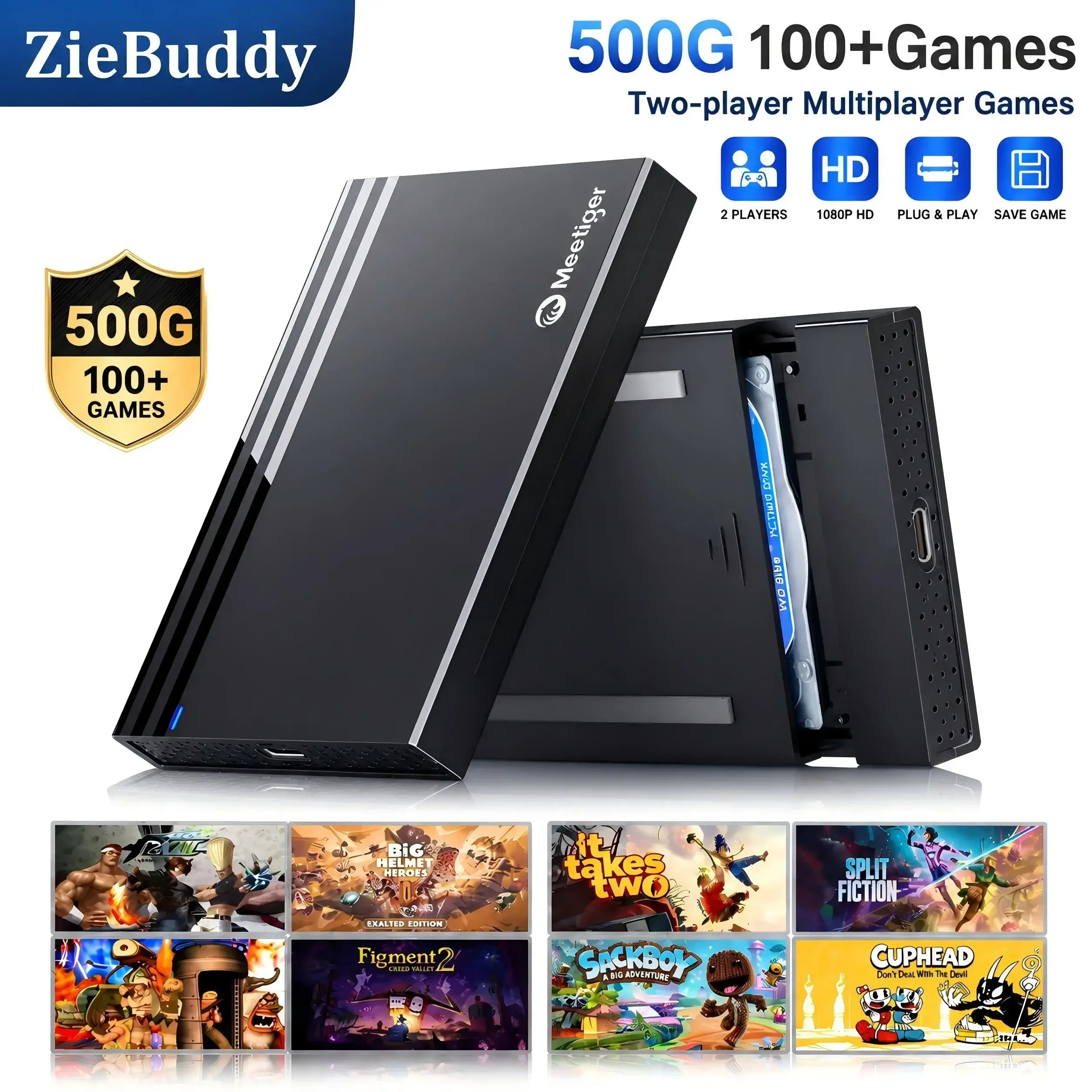 ZieBuddy 500GB Gaming Console 110+ Preloaded Games Plug & Play Local Multiplayer for Family Friends Gift
ZieBuddy 500GB Gaming Console 110+ Preloaded Games Plug & Play Local Multiplayer for Family Friends Gift