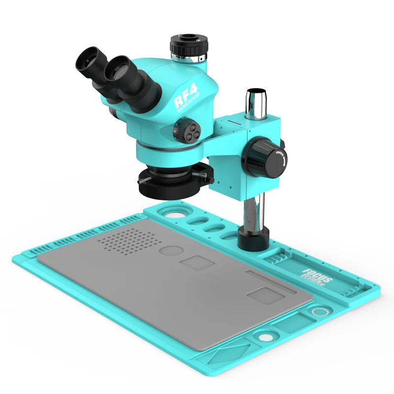 7-50X Electronics Trinocular Microscope RF4 RF7050TVD2 for Phone PCB Soldering Welding Tool With Maintenance Pad
7-50X Electronics Trinocular Microscope RF4 RF7050TVD2 for Phone PCB Soldering Welding Tool With Maintenance Pad
