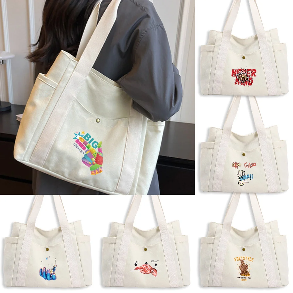 Neutral Tone Shoulder Tote Hand Print with Roomy Interior and Side Pockets Ideal for Carrying Books Laptop and Daily Essentials
Neutral Tone Shoulder Tote Hand Print with Roomy Interior and Side Pockets Ideal for Carrying Books Laptop and Daily Essentials