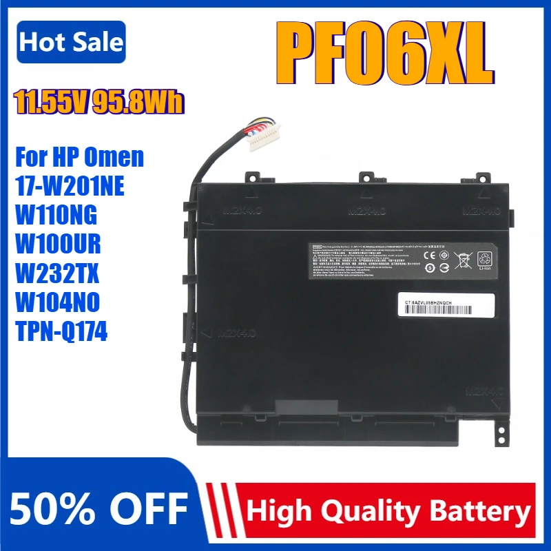 PF06XL Аккумулятор для ноутбука HP Omen 17-W201NE W110NG W100UR W232TX W104NO TPN-Q174 853294-850 853294-855 852801-2C1 HSTNN-DB7M
PF06XL Аккумулятор для ноутбука HP Omen 17-W201NE W110NG W100UR W232TX W104NO TPN-Q174 853294-850 853294-855 852801-2C1 HSTNN-DB7M