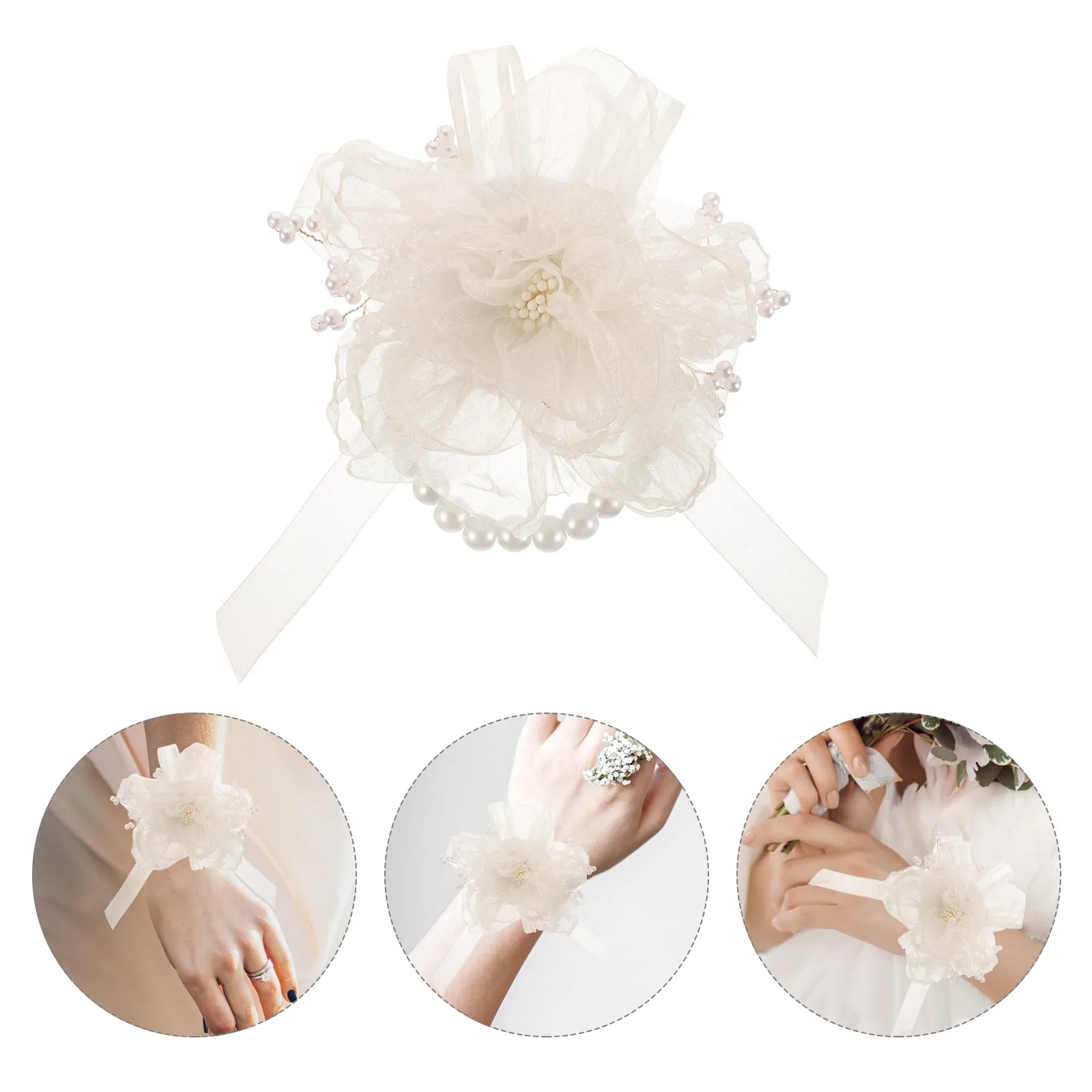 Bridal Wrist Flower Beautiful Fake White Corsage Wristlet Bracelet Wedding Decoration Hand Flowers for Bridesmaids Elegant
Bridal Wrist Flower Beautiful Fake White Corsage Wristlet Bracelet Wedding Decoration Hand Flowers for Bridesmaids Elegant