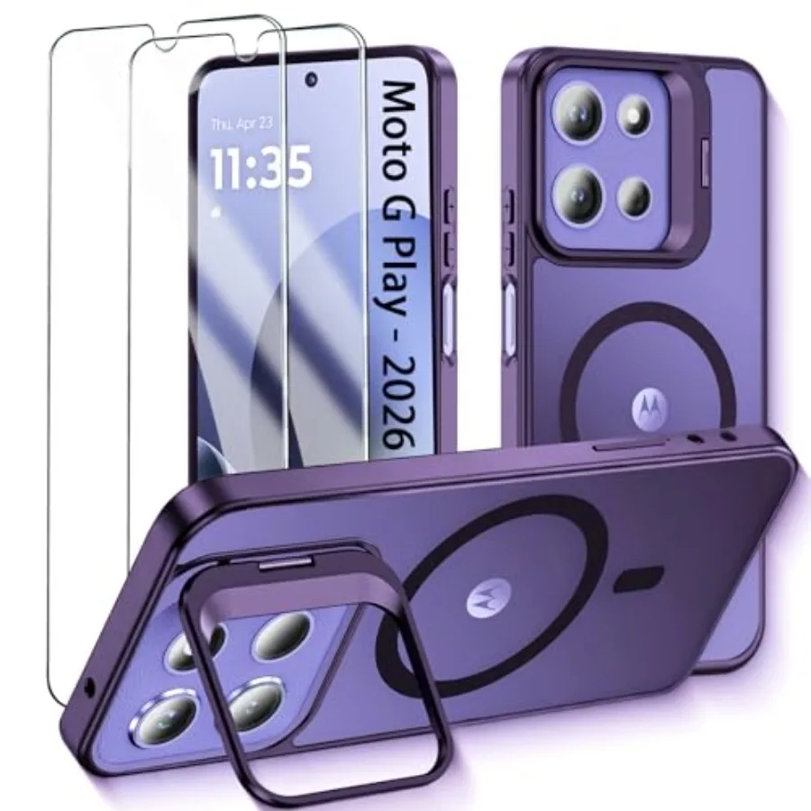 Magnetic Case for Motorola G 5G 2026/G 5G 2025/G Play 2026 with Camera Kickstand and 2X Screen Protector, Military Shockproof P
Magnetic Case for Motorola G 5G 2026/G 5G 2025/G Play 2026 with Camera Kickstand and 2X Screen Protector, Military Shockproof P