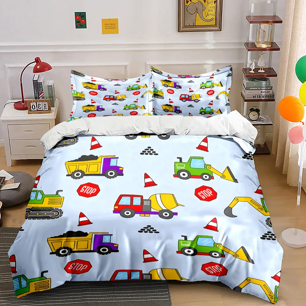 "Construction Vehicles Kids Play Set" kid's and adults' bedroom decor, Exquisite three-piece bedding set gift
"Construction Vehicles Kids Play Set" kid's and adults' bedroom decor, Exquisite three-piece bedding set gift