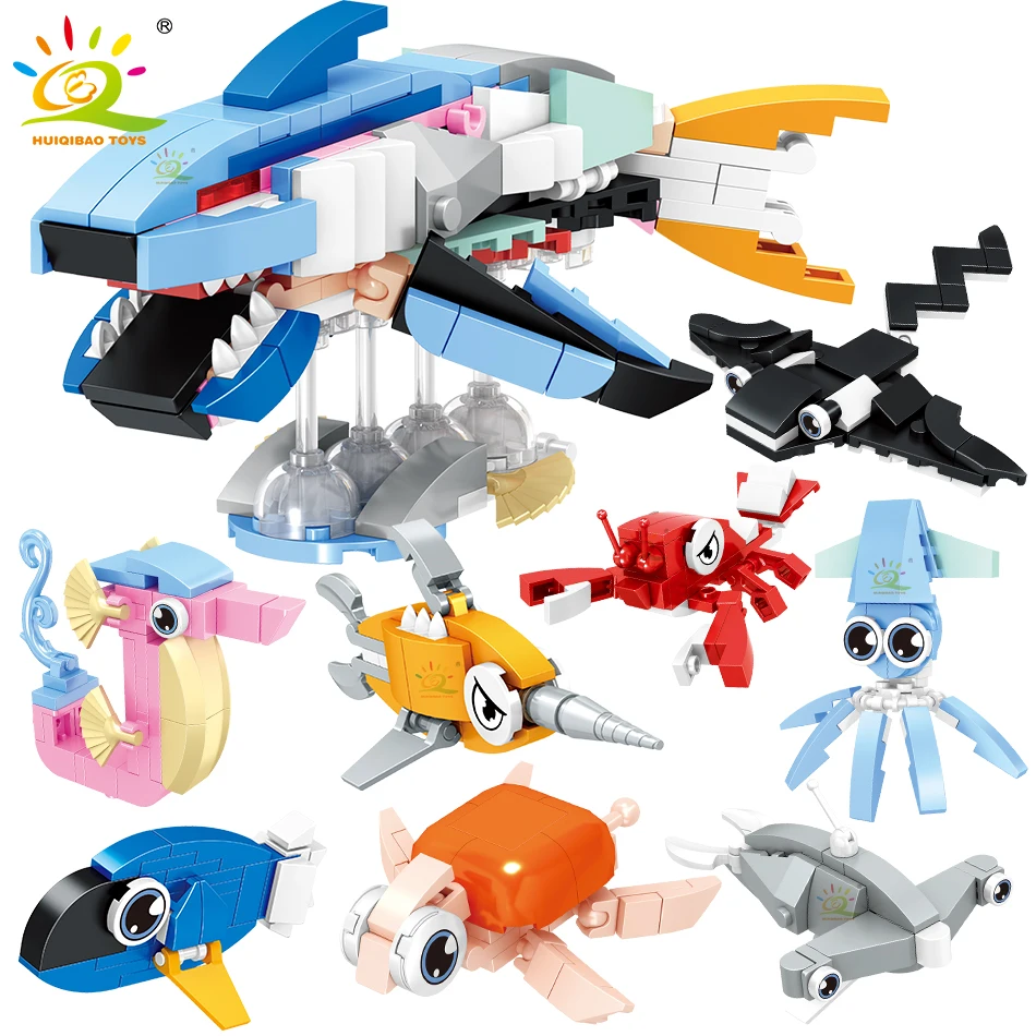HUIQIBAO Funny Sea Animal Moc Building Blocks Children Assemble City Construction Toys for Kids Marine Fish Bricks Set
HUIQIBAO Funny Sea Animal Moc Building Blocks Children Assemble City Construction Toys for Kids Marine Fish Bricks Set