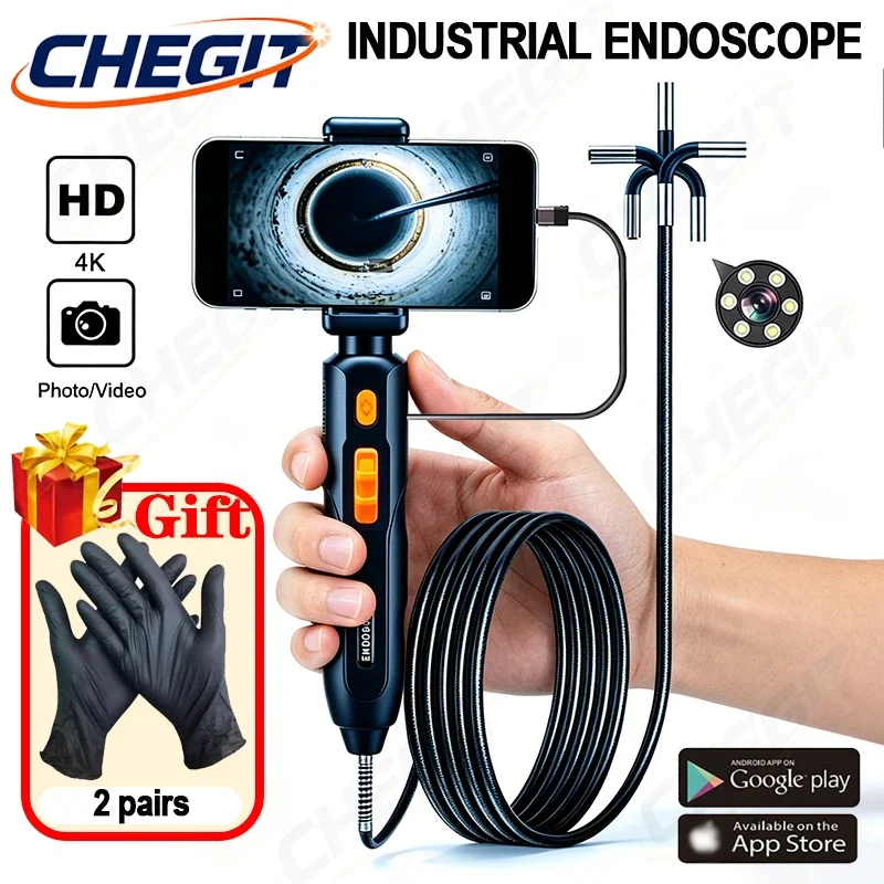 4K UHD 360° Articulating Borescope Endoscope Camera Inspection Borescope Camera IP67 For Android/iOS Phone Auto Repair
4K UHD 360° Articulating Borescope Endoscope Camera Inspection Borescope Camera IP67 For Android/iOS Phone Auto Repair