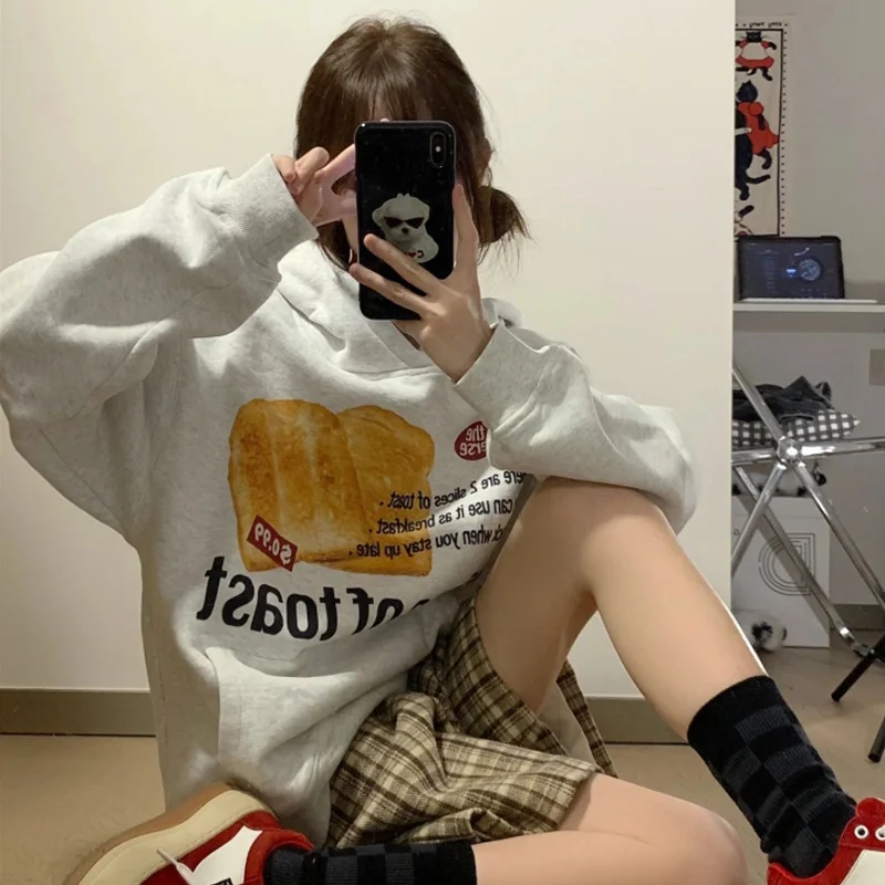 American Bread Print Oversize Winter Women Hooded Sweatshirt Loose High Fashion Women's Sweatshirt Fashion Women's Clothing
American Bread Print Oversize Winter Women Hooded Sweatshirt Loose High Fashion Women's Sweatshirt Fashion Women's Clothing