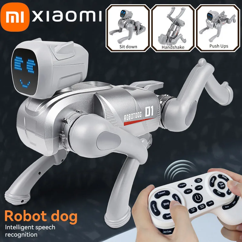 Xiaomi Voice Command Control AI Bionic Remot Control Dog Invert Shake Hand Lie down Swim and Song Children Gifts Toys Bionic Dog
Xiaomi Voice Command Control AI Bionic Remot Control Dog Invert Shake Hand Lie down Swim and Song Children Gifts Toys Bionic Dog