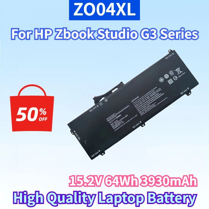 New ZO04XL 15.2V 64Wh 3930mAh Lithium-ion Battery for HP Zbook Studio G3 Series 808396-422 HSTNN-C88 High Quality Laptop Battery
New ZO04XL 15.2V 64Wh 3930mAh Lithium-ion Battery for HP Zbook Studio G3 Series 808396-422 HSTNN-C88 High Quality Laptop Battery