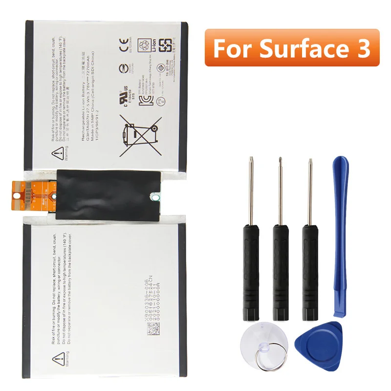 Сменный аккумулятор для Microsoft Surface 3 1645 Surface3 G3HTA003H G3HTA004H G3HTA007H аккумуляторная батарея 7270 мАч
Сменный аккумулятор для Microsoft Surface 3 1645 Surface3 G3HTA003H G3HTA004H G3HTA007H аккумуляторная батарея 7270 мАч