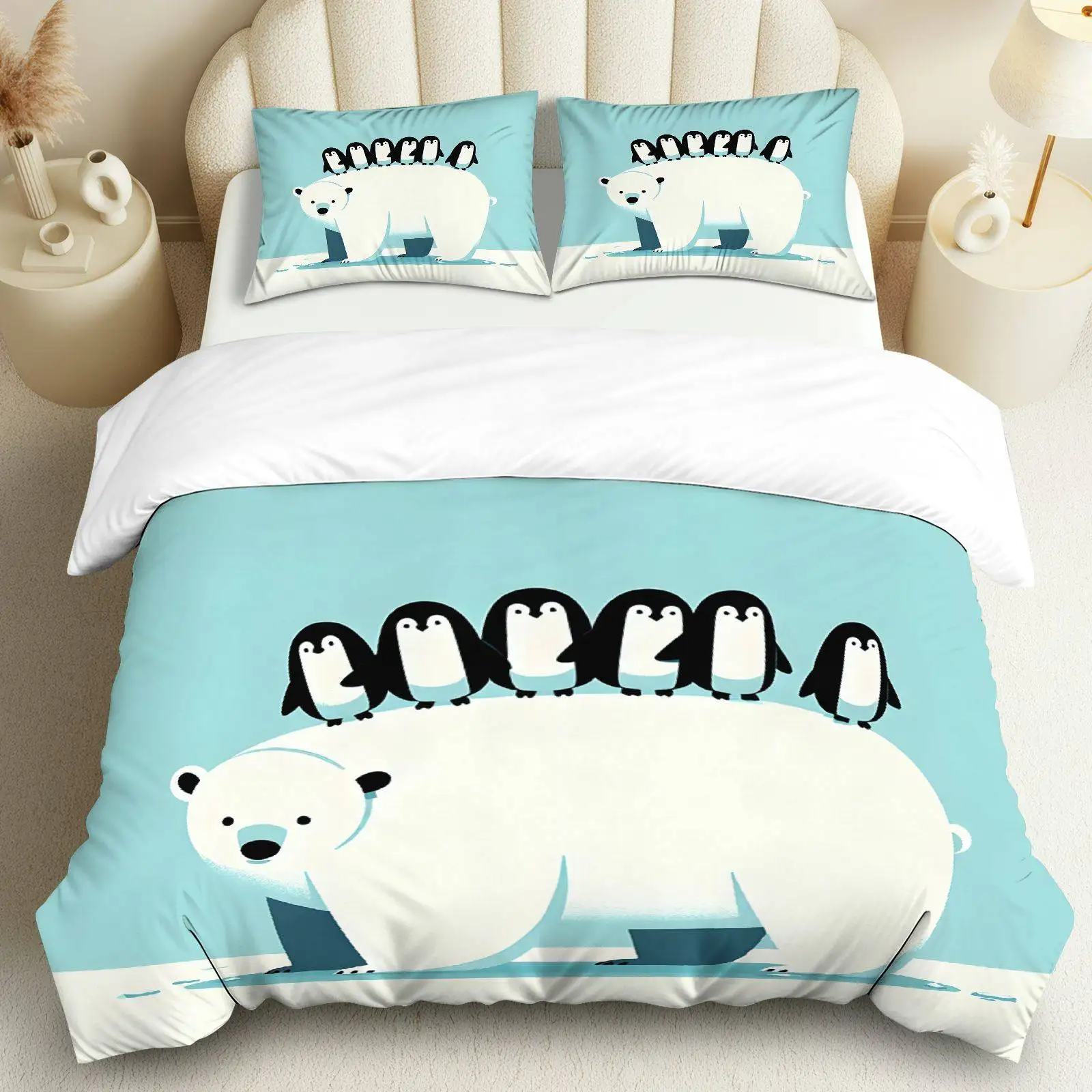 3PCS Duvet Cover, 1 Duvet+2 Pillowcases(Without filler), Animal Design Suitable for decoration Bedroom, Guest Room.
3PCS Duvet Cover, 1 Duvet+2 Pillowcases(Without filler), Animal Design Suitable for decoration Bedroom, Guest Room.
