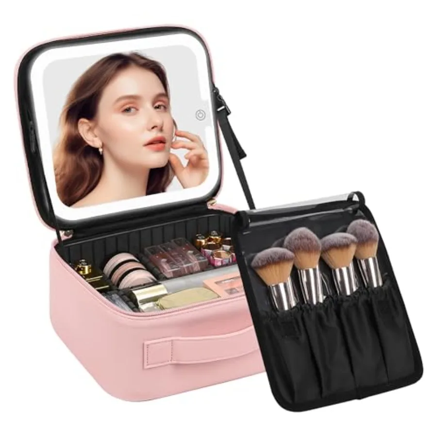 Makeup Bag with LED Mirror, Cute Cosmetic Bags for Women and Girls, Travel Train Case Artists Organizer Large Make Up Bags with
Makeup Bag with LED Mirror, Cute Cosmetic Bags for Women and Girls, Travel Train Case Artists Organizer Large Make Up Bags with