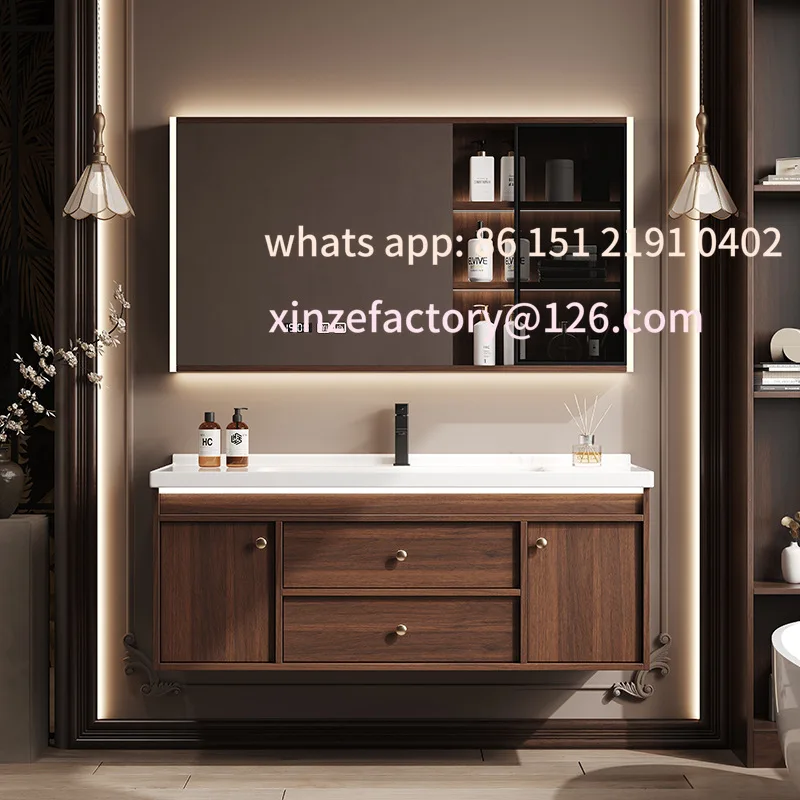 Customizable winter New medieval walnut bathroom cabinet combination bathroom ceramic integrated basin hand wash washbasin
Customizable winter New medieval walnut bathroom cabinet combination bathroom ceramic integrated basin hand wash washbasin