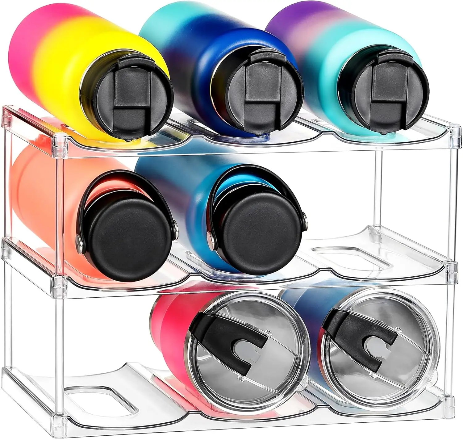 3-уровневый штабелируемый органайзер для бутылок с водой, прозрачная стойка для стаканов для шкафа, столешницы, холодильника, кладовой, вмещает 9
3-уровневый штабелируемый органайзер для бутылок с водой, прозрачная стойка для стаканов для шкафа, столешницы, холодильника, кладовой, вмещает 9