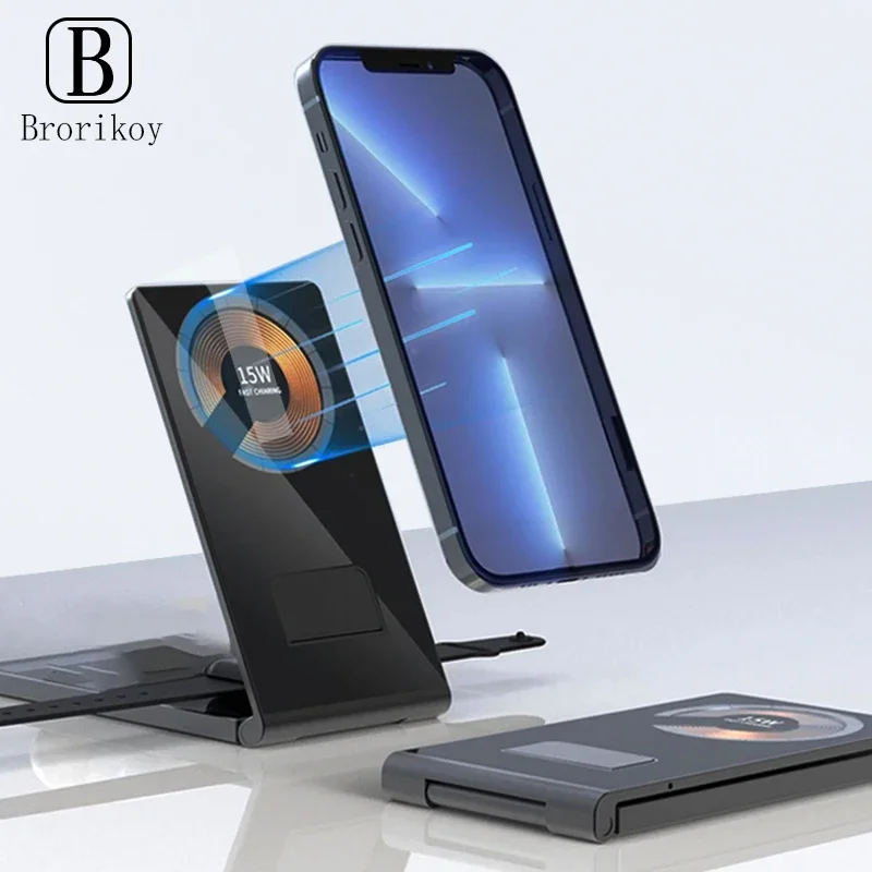4 in 1 Magnetic Wireless Charging Station for iPhone iWatch 7 6 SE AirPods Charger Holder Folding Portable Phone Wireless Charge
4 in 1 Magnetic Wireless Charging Station for iPhone iWatch 7 6 SE AirPods Charger Holder Folding Portable Phone Wireless Charge