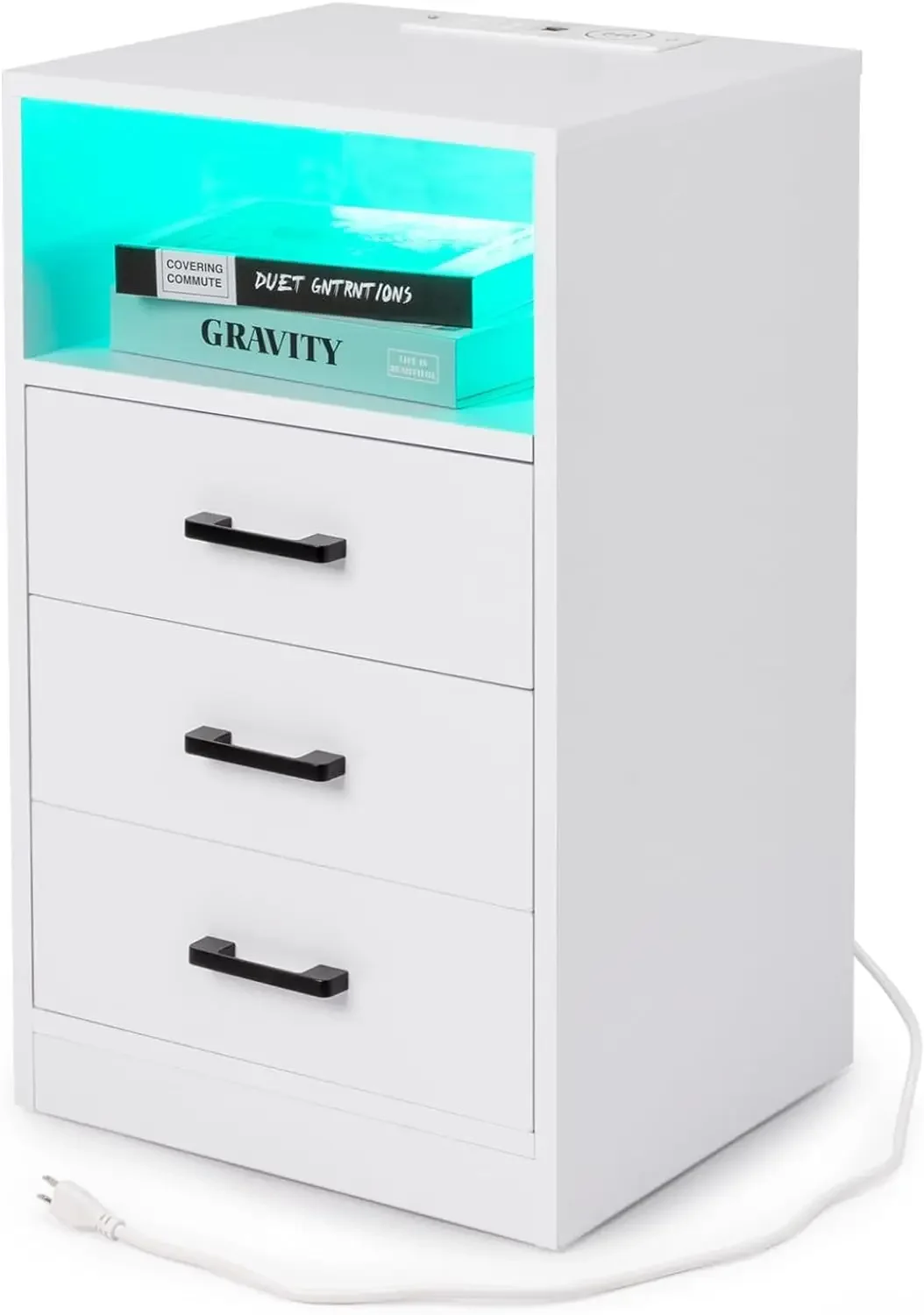 Nightstand with Charging Station for Bedroom, Bedside Table with Drawers and LED Lights, End Table for Living Room
Nightstand with Charging Station for Bedroom, Bedside Table with Drawers and LED Lights, End Table for Living Room