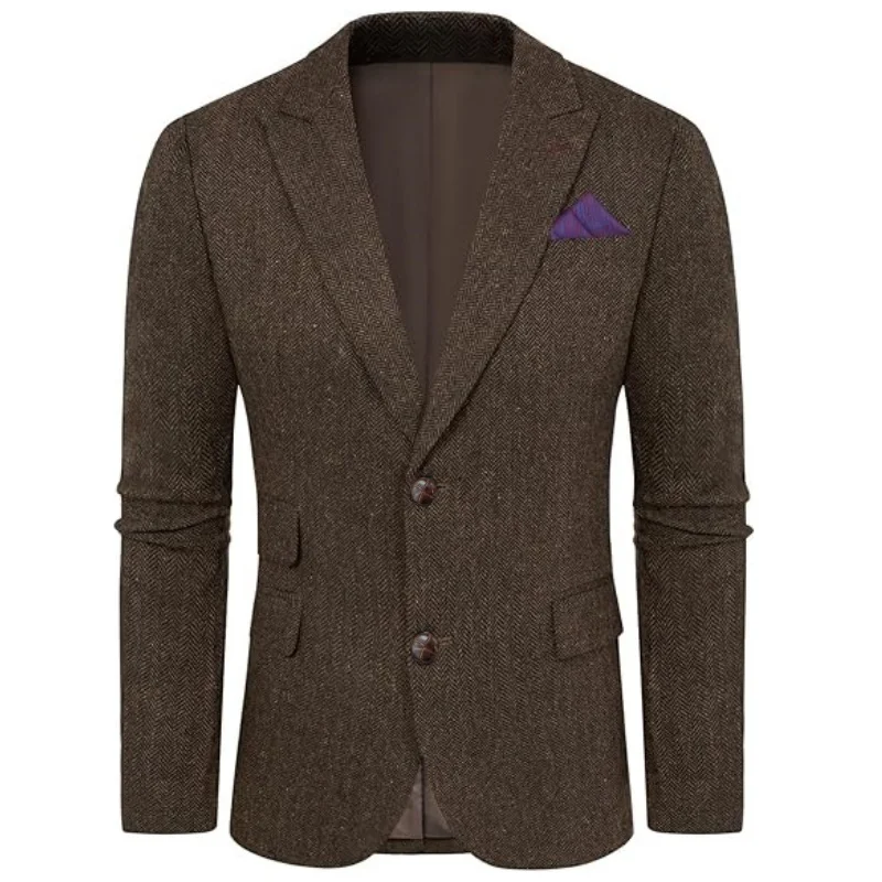 Men's Tweed Jacket Houndstooth Sport Jacket Retro Blazer Grace Slim Fit Lapel Formal Suit Thick Style Men's Clothing 
Men's Tweed Jacket Houndstooth Sport Jacket Retro Blazer Grace Slim Fit Lapel Formal Suit Thick Style Men's Clothing
