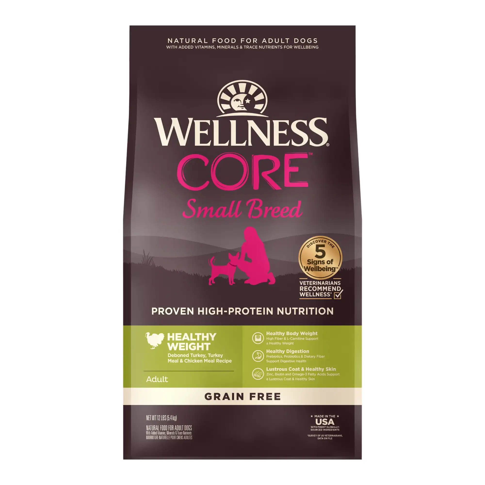 Сухой корм для собак Wellness Core без натурального зерна, здоровый вес мелкогоды, пакет на 12 фунтов
Сухой корм для собак Wellness Core без натурального зерна, здоровый вес мелкогоды, пакет на 12 фунтов