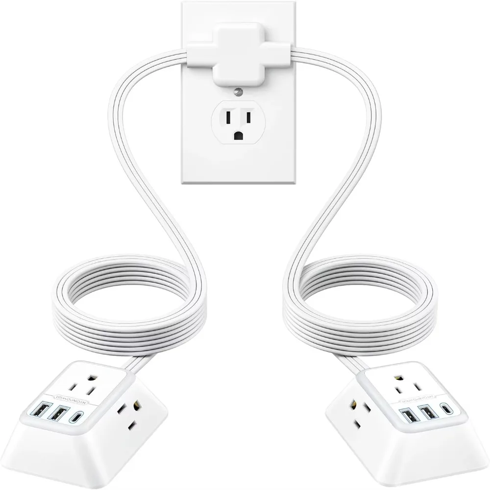 12FT Length Split Extension Cord 2 USB-A Ports 3 AC Outlets Separable Extension Cable Dual Flat Plug Design
12FT Length Split Extension Cord 2 USB-A Ports 3 AC Outlets Separable Extension Cable Dual Flat Plug Design