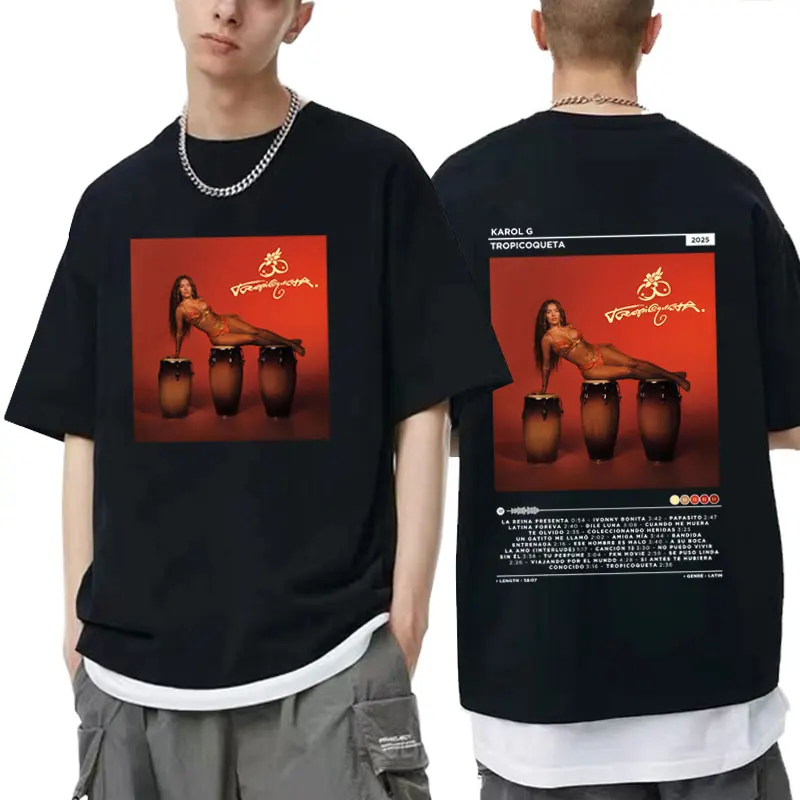 Karol G Tropicoqueta 2025 New Album Graphic T Shirts Summer Unisex Fashion Oversized T-shirt Men Women Clothing Vintage Tshirt
Karol G Tropicoqueta 2025 New Album Graphic T Shirts Summer Unisex Fashion Oversized T-shirt Men Women Clothing Vintage Tshirt