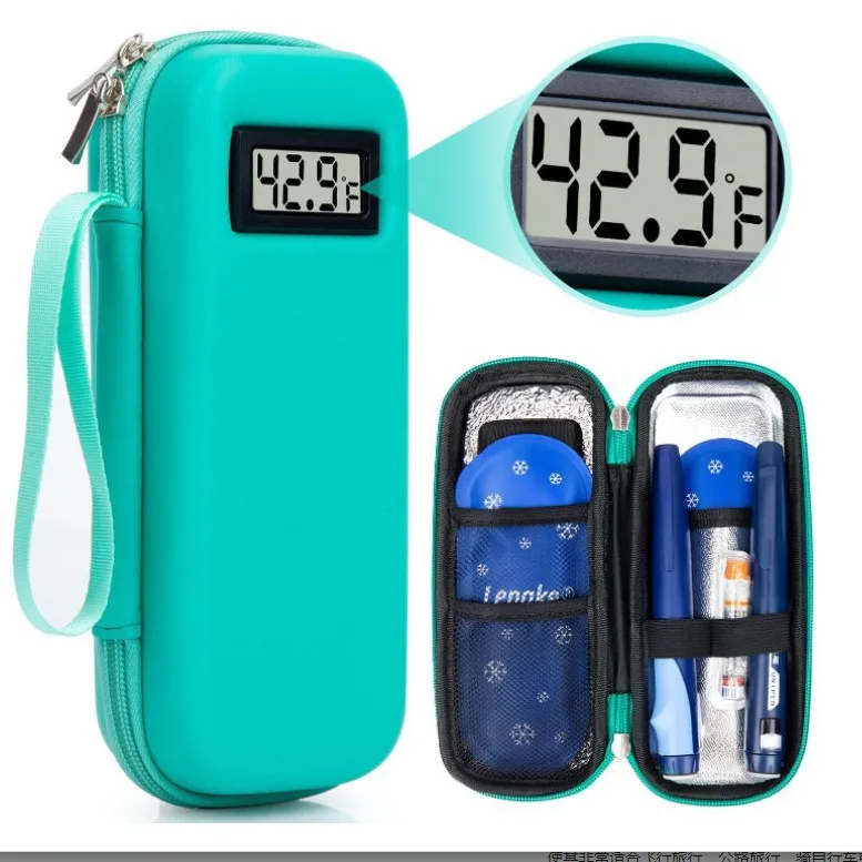 Portable Insulin Cooler Travel Case with Temperature Display, Waterproof Diabetic Medicine Storage Bag with 2 Reusable Ice Packs
Portable Insulin Cooler Travel Case with Temperature Display, Waterproof Diabetic Medicine Storage Bag with 2 Reusable Ice Packs